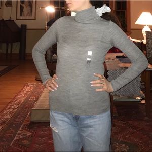 Soft Grey Turtleneck Sweater
